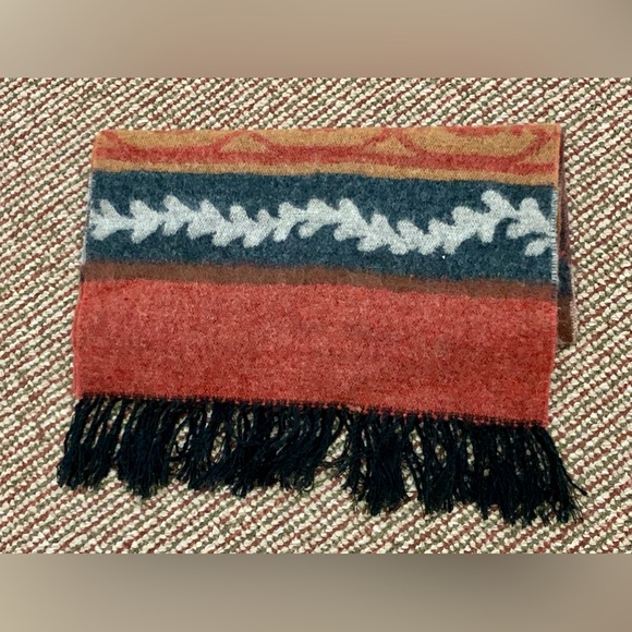 Vtg 1990s Y2K Soft Thick Premium Cashmere Wool Fringed Multi Patterned Scarf - Picture 2 of 14